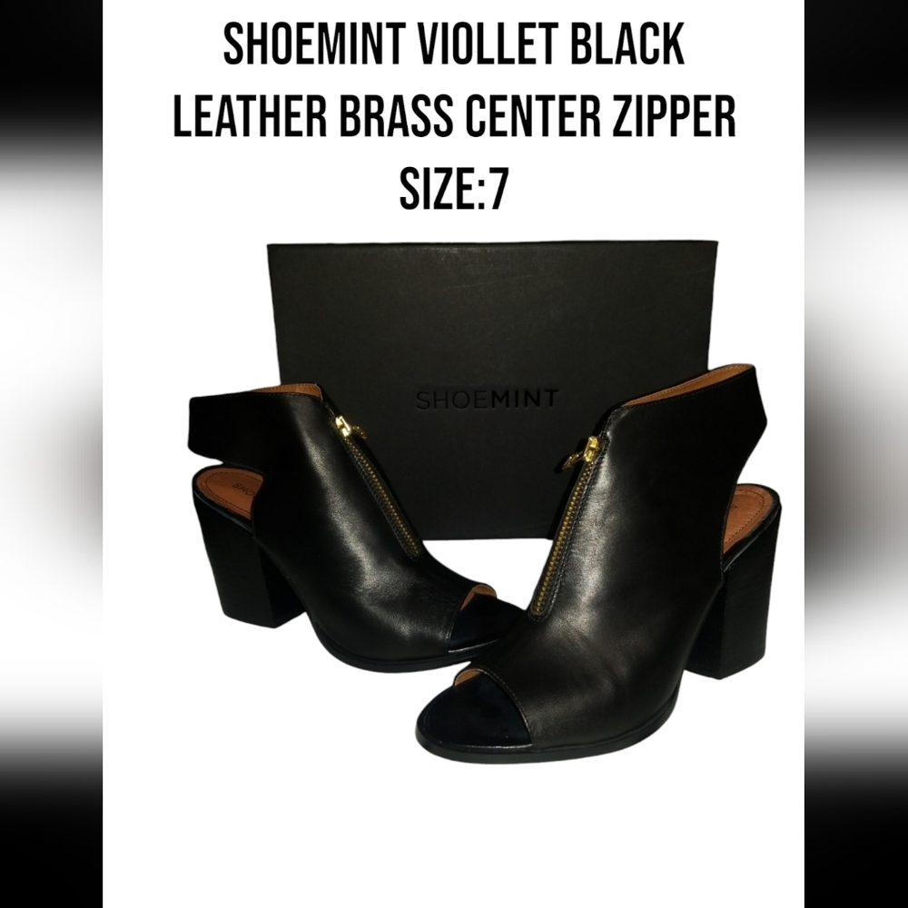 Shoemint Black Heeled Boots with Chunky Heel